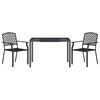 vidaXL 3 Piece Garden Dining Set Anthracite Steel