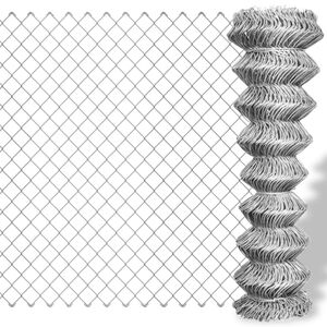 vidaXL Chain Link Fence Galvanised Steel 25x0.8 m Silver