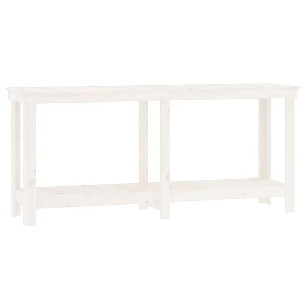 vidaXL Work Bench White 180x50x80 cm Solid Wood Pine
