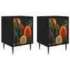 vidaXL Bedside Cabinet ZAANDAM 2 pcs Black Oak 36 x 33 x 51 cm