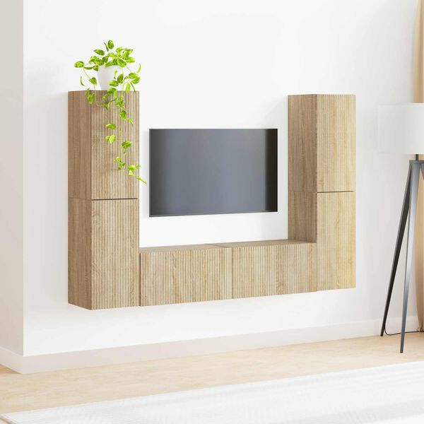 vidaXL TV Cabinet Set 6 pcs Sonoma Oak Engineered Wood