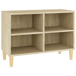 vidaXL TV Cabinet with Solid Wood Legs Sonoma Oak 69.5x30x50 cm