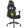 vidaXL Swivel Gaming Chair with Footrest Black and Camouflage Fabric