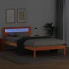 vidaXL Bed Frame with Headboard Wax Brown 90 x 200 cm Solid Pine Wood