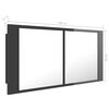 vidaXL LED Bathroom Mirror Cabinet High Gloss Grey 100x12x45 cm Acrylic