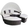 vidaXL Garden Beds with Pillow Brown Poly rattan