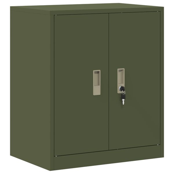 vidaXL Storage Cabinet Olive Green 60 x 40 x 70 cm Steel