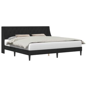 vidaXL Bed Frame with Headboard Black 180 x 200 cm Velvet