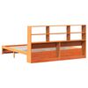 vidaXL Bookcase Bed Frame Wax Brown 200 x 200 cm Solid Pine Wood