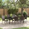 vidaXL Garden Dining Set 7 pcs Brown Powder-Coated Steel