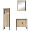 vidaXL Bathroom Furniture Set with Shelf 3 pcs Brown Engineered wood