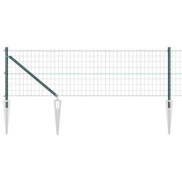 vidaXL Fence with Post Green 0.6 x 50 m Steel and PVC