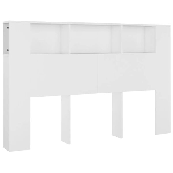 vidaXL Headboard Cabinet White 160x18.5x104.5 cm