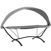 vidaXL Outdoor Lounge Bed with Canopy Grey Steel and Oxford Fabric