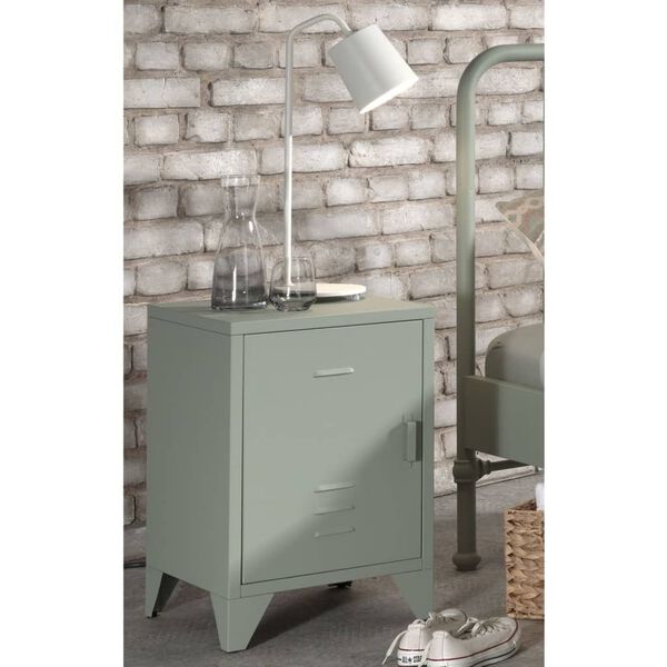 Vipack Nightstand Bronxx with Door Metal Matte Olive Green