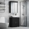 vidaXL Bathroom Furniture Set with Shelf TULUM Black Engineered Wood