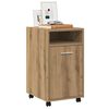 vidaXL Cabinet with Wheels Artisan Oak 33x38x60 cm Engineered Wood
