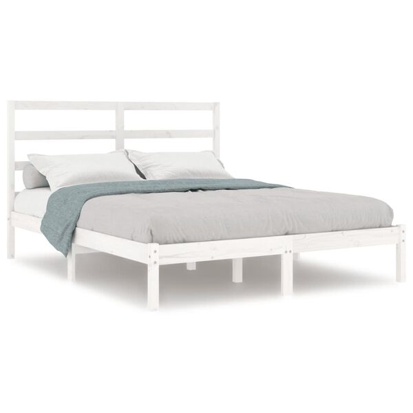 vidaXL Bed Frame without Mattress White 160x200 cm Solid Wood Pine