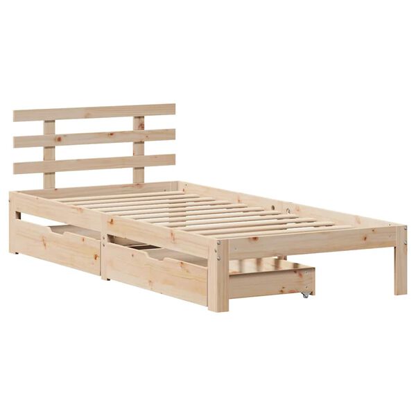 vidaXL Bed Frame with Drawers without Mattress 100x200 cm