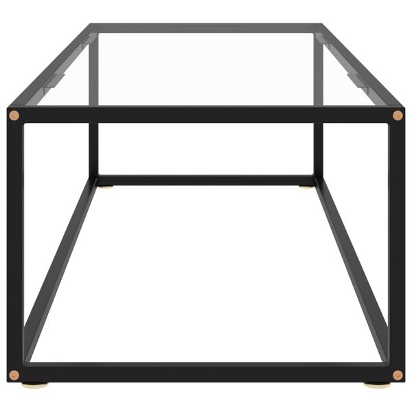vidaXL Coffee Table Black with Tempered Glass 120x50x35 cm