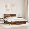 vidaXL Bed Frame with Headboard Old Wood 160 x 200 cm Solid Pine Wood
