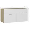 vidaXL Sink Cabinet White and Sonoma Oak 90x38.5x46 cm Engineered Wood