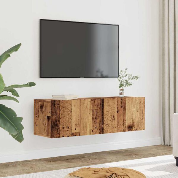 vidaXL TV Cabinets Wall-mounted 2 pcs Old Wood 100x30x30 cm