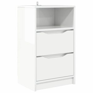 vidaXL Bedside Table High Gloss White 40 x 30 x 467 cm Engineered Wood