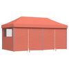 vidaXL Foldable Party Tent Pop-Up with 4 Sidewalls Terracotta