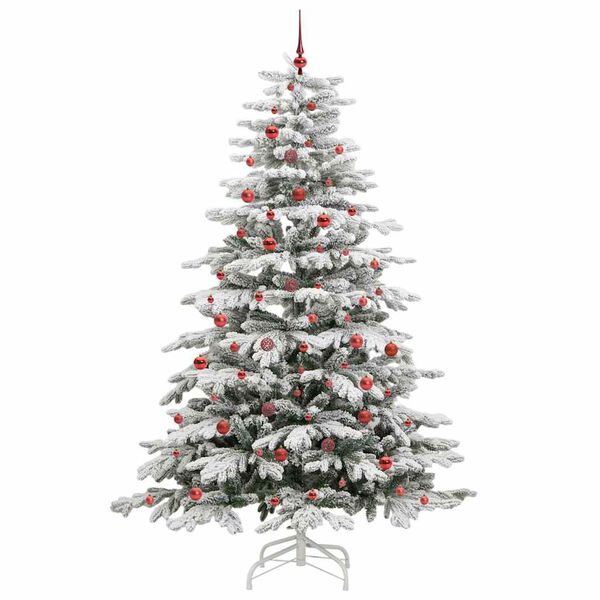 vidaXL Artificial Hinged Christmas Tree White 240 cm PE and PVC