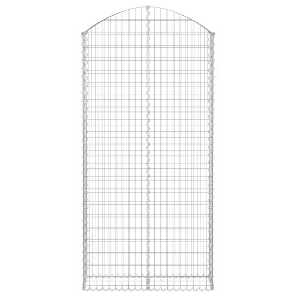 vidaXL Arched Gabion Basket 100x30x200/220 cm Galvanised Iron