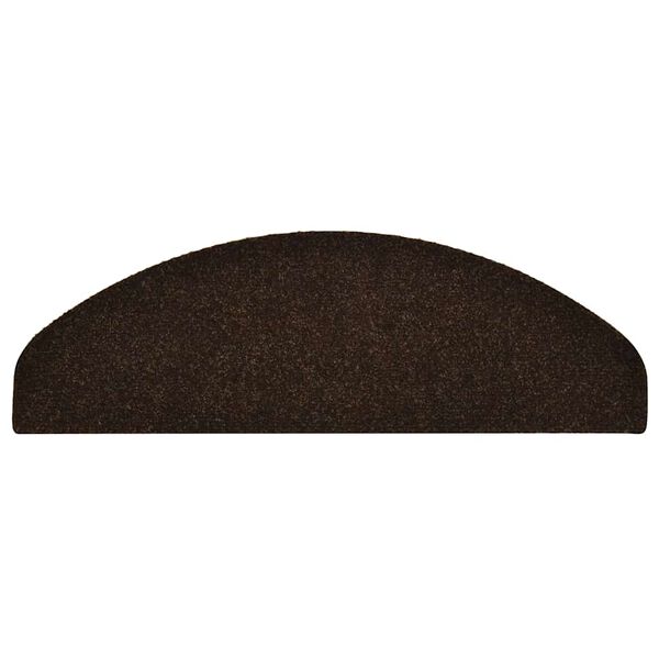vidaXL Stair Mats Self-adhesive 30 pcs 65x21x4 cm Brown Half Round Large