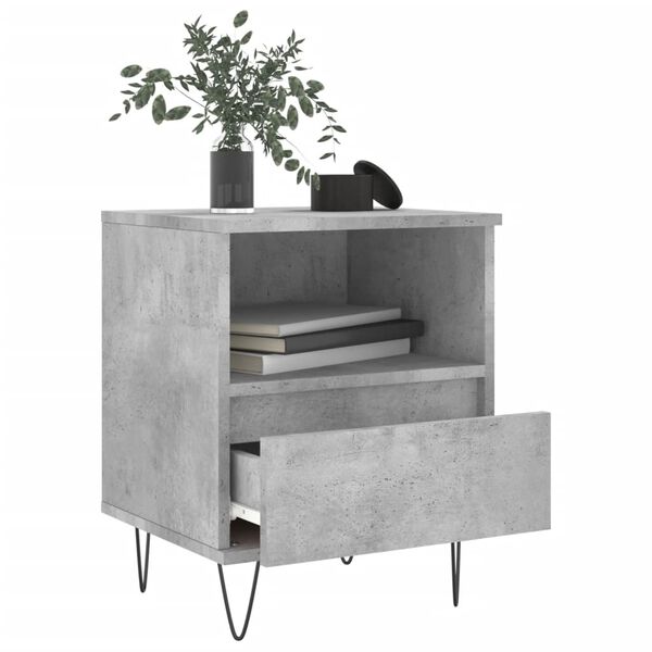 vidaXL Bedside Cabinets 2 pcs Concrete Grey 40x35x50 cm Engineered Wood