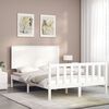 vidaXL Bed Frame without Mattress White Small Double Solid Wood Pine