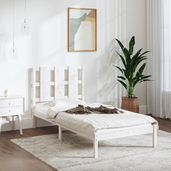 vidaXL Bed Frame without Mattress White 90x200 cm Solid Wood Pine