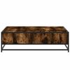 vidaXL Coffee Table Smoked Oak 100x100x30 cm Engineered Wood and Metal