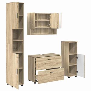 vidaXL Bathroom Furniture Set 4 pcs Sonoma Oak