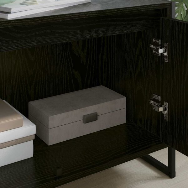 vidaXL TV Cabinet Black Oak 140 x 36 x 49.5 cm Engineered Wood