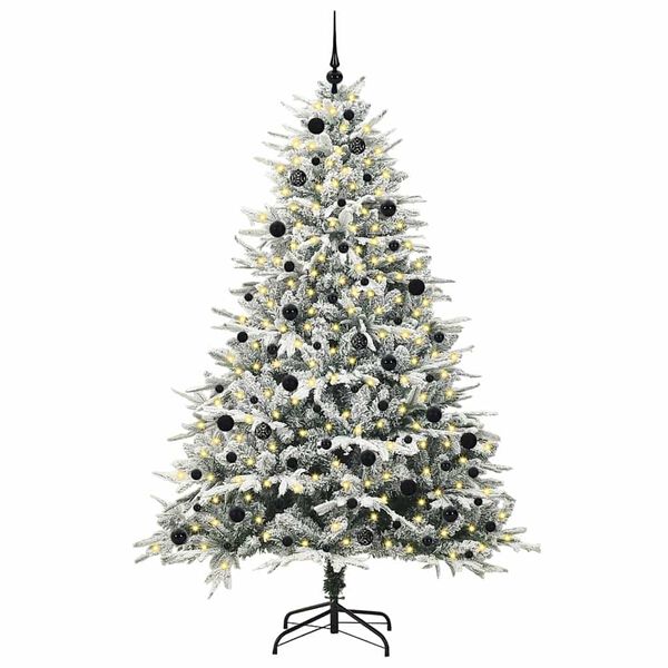 vidaXL Artificial Pre-lit Christmas Tree with Ball Set Green 240 cm