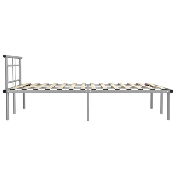 vidaXL Bed Frame without Mattress Grey Metal 140x200cm