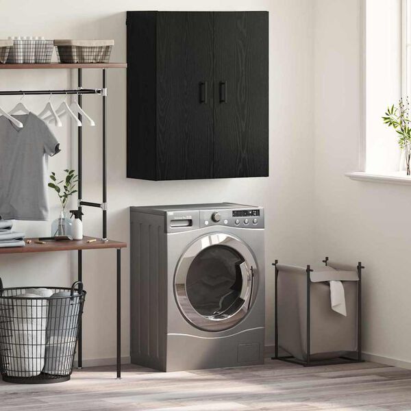 vidaXL Wall Mounted Cabinet Black oak 69.5 x 34 x 90 cm