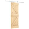 vidaXL Sliding Door Natural and White 70 x 210 cm Solid Pine Wood