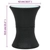 vidaXL Garden Side Table Drum Shape Black Poly Rattan