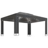 vidaXL Gazebo with LED String Lights Anthracite 3x4 m