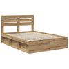 vidaXL Bed Frame Artisian Oak 150 x 200 cm Solid Pine Wood