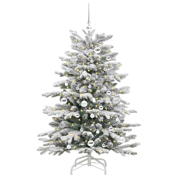 vidaXL Artificial Hinged Christmas Tree White 150 cm PE and PVC