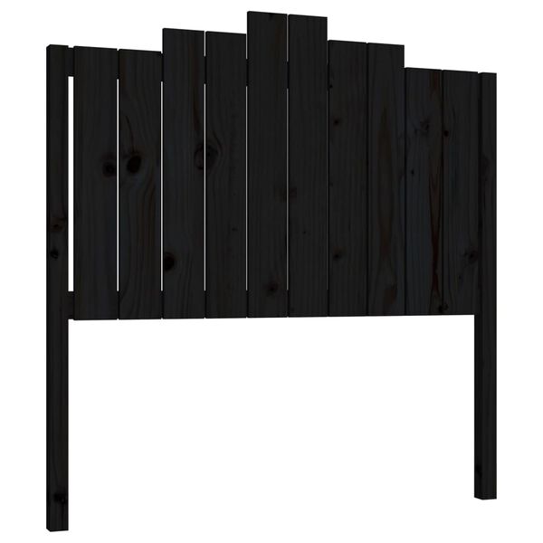 vidaXL Bed Headboard Black 106x4x110 cm Solid Wood Pine