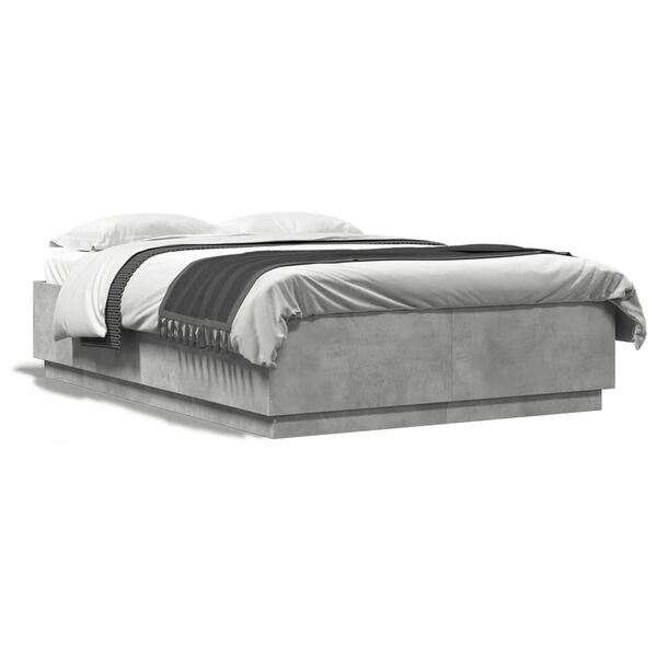 vidaXL Bed Frame without Mattress Concrete Grey 150x200 cm King Size