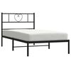 vidaXL Metal Bed Frame without Mattress with Headboard Black 75x190cm