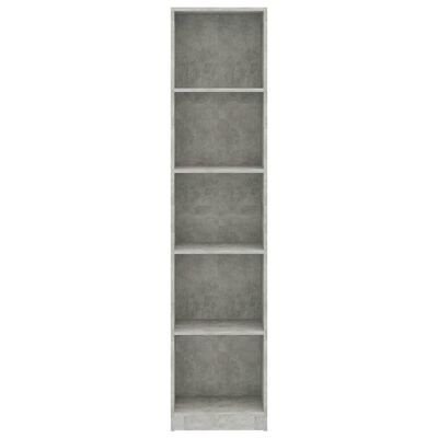 vidaXL 5-Tier Book Cabinet Concrete Grey 40x24x175 cm Engineered Wood